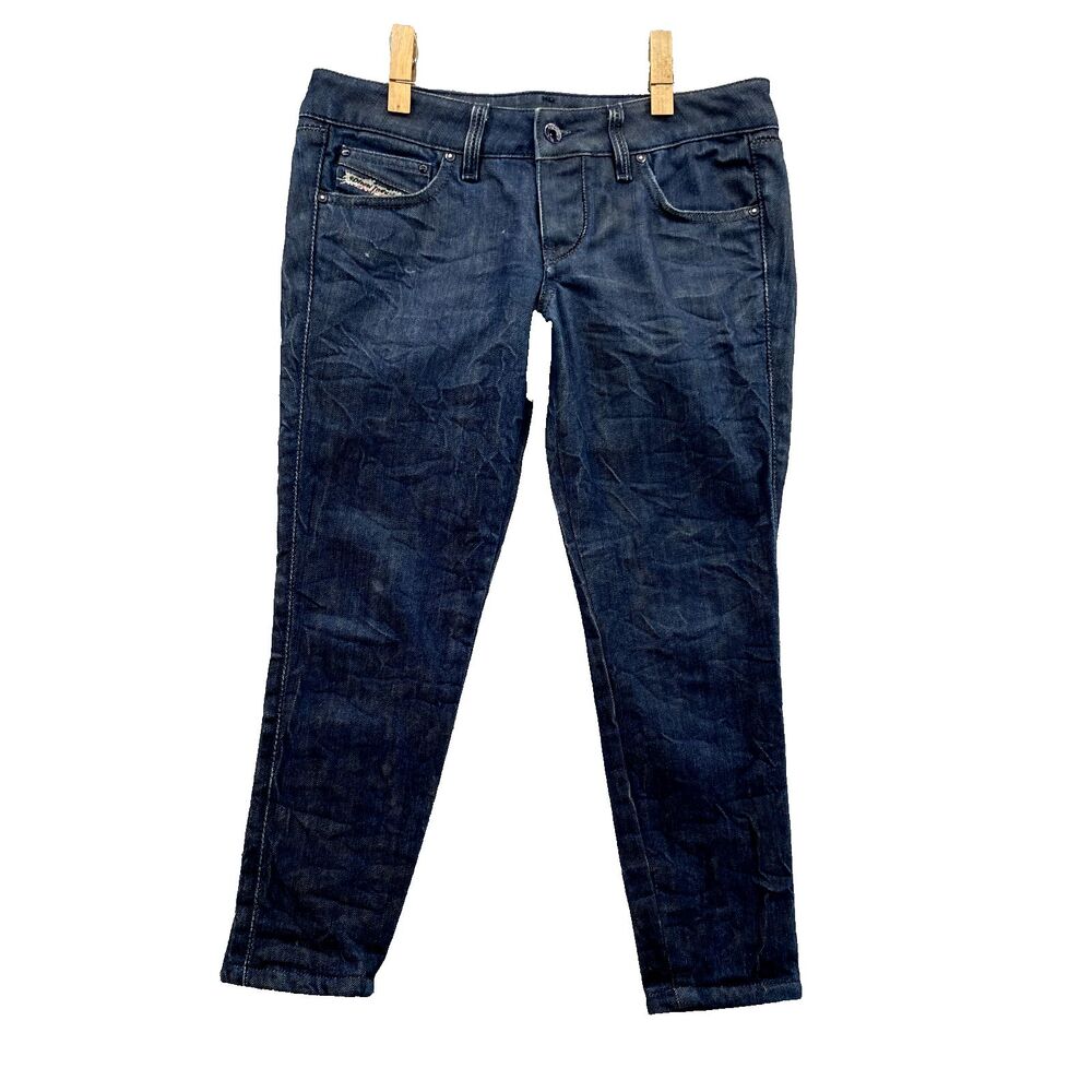 Diesel Jeans 30 x 22* Dark Wash Cuddy Tapered Cotton Stretch Denim Pants Women's